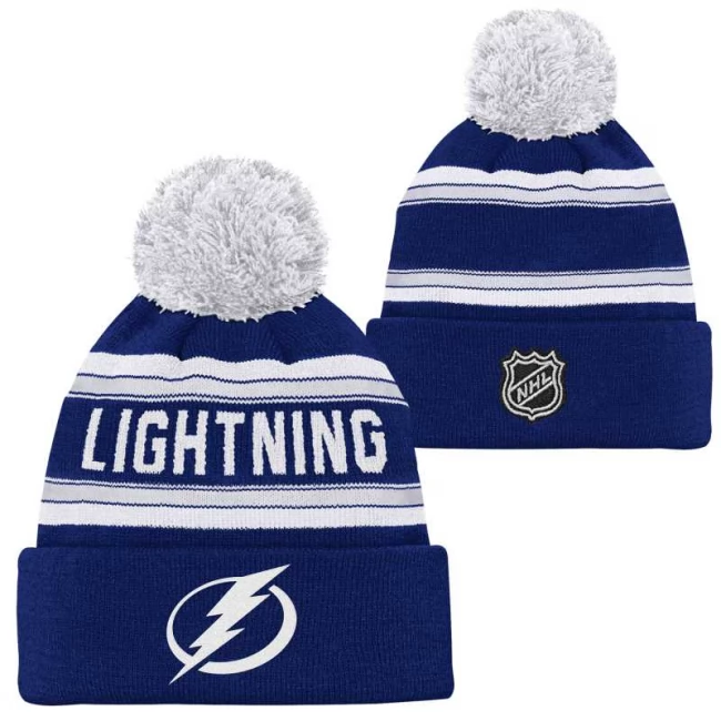 Kulich dětský TBA Wordmark Jacquard Cuff Pom Tampa Bay Lightning