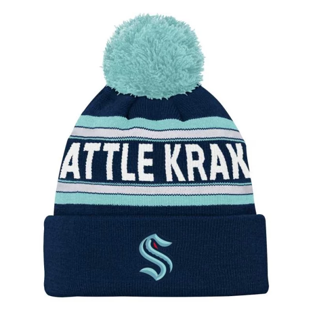 Kid's beanie SEA Wordmark Jacquard Cuff Pom Seattle Kraken
