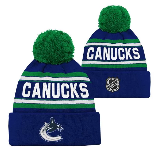 Kulich dětský VAN Wordmark Jacquard Cuff Pom Vancouver Canucks