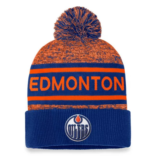 Kulich EDM 23 Authentic Pro Rink Heathered Cuffed Pom Knit Edmonton Oilers