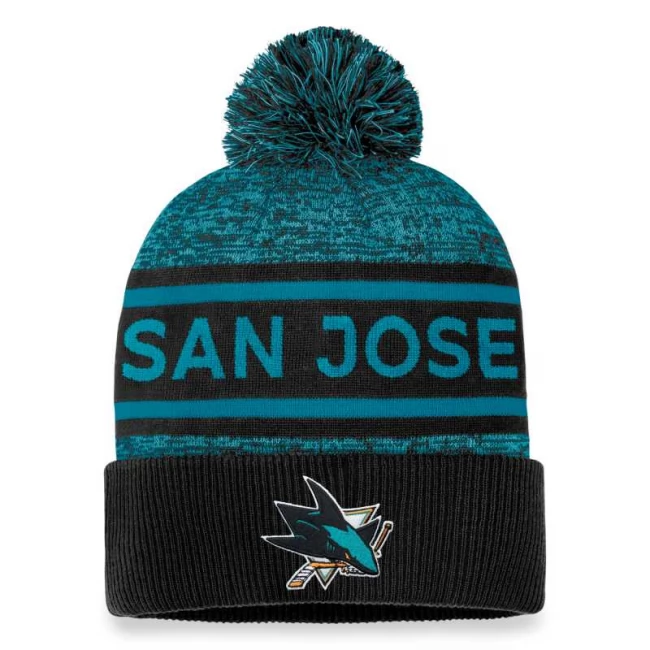 Kulich SJS 23 Authentic Pro Rink Heathered Cuffed Pom Knit San Jose Sharks