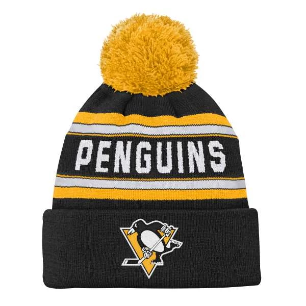 Kulich dětský PIT Jacquard Cuffed Knit With Pom Pittsburgh Penguins