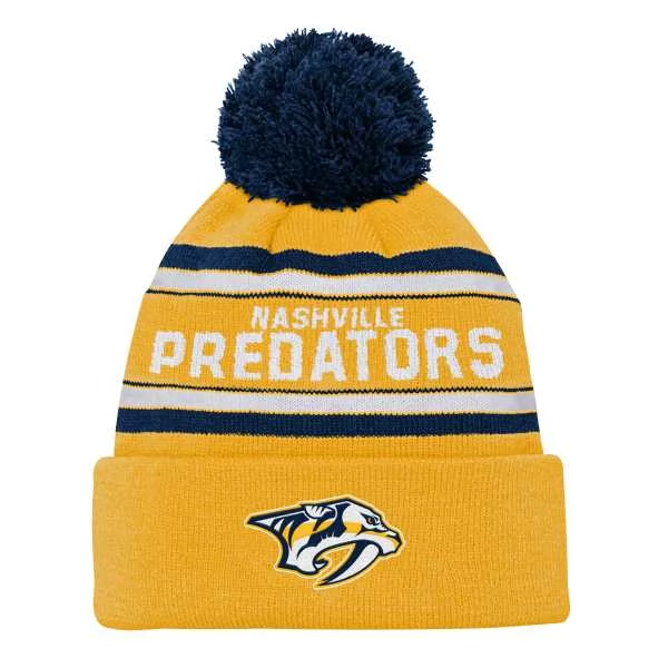 Kulich Junior NAS Jacquard Cuffed Knit With Pom Nashville Predators