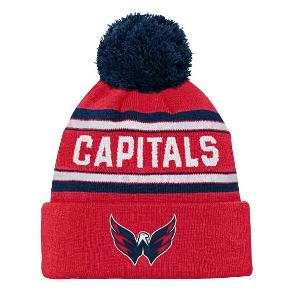 Kulich Junior WAS Jacquard Cuffed Knit With Pom Washington Capitals