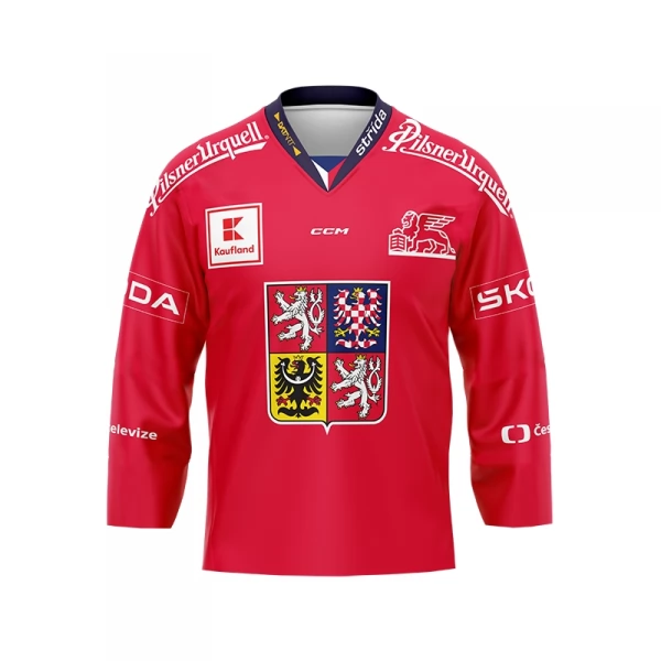 Original jersey 24/25 with ad and Czech national emblem red CH