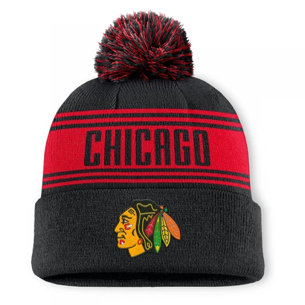 Beanie CHI Cuff with pom HO24 Chicago Blackhawks