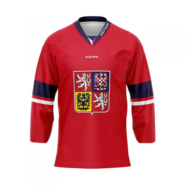 Fan jersey 23/24 with Czech national emblem red without ads Czech Hockey CH